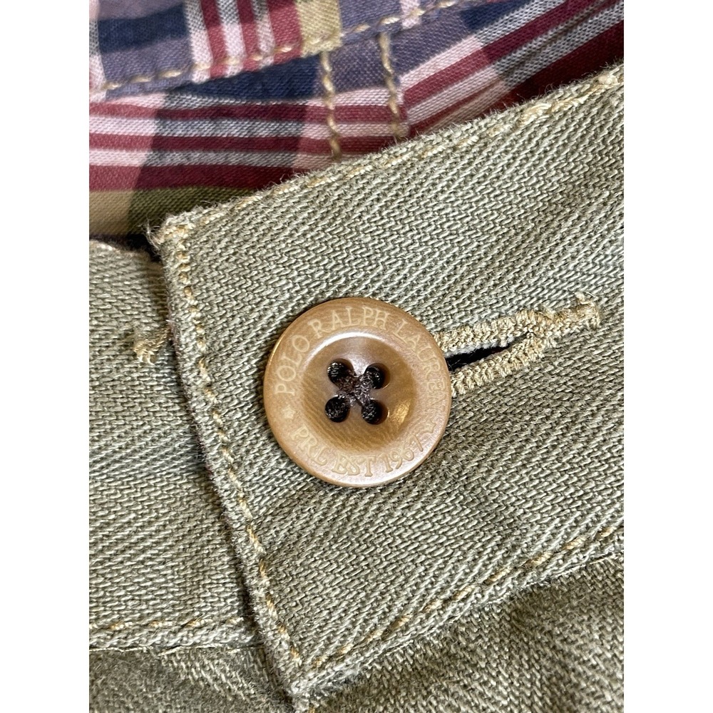 Vintage Polo Ralph Lauren Reversible Shorts 37 Khaki Plaid‎ Y2k Preppy No Tags - Picture 7 of 10
